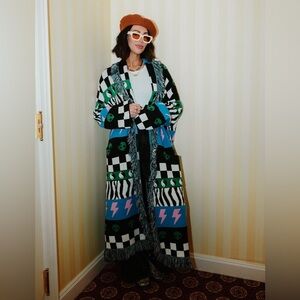 Dressed in LALA Luxe Fringe Blanket Cardigan in Wonderstruck - S/M